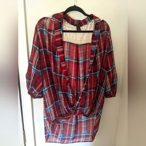 Flowy lace tunic (L) 3/4 sleeves